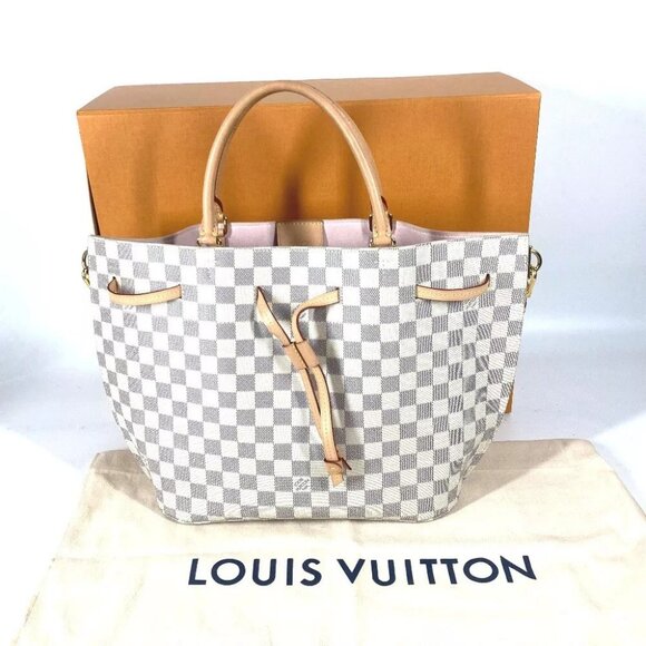 LOUIS VUITTON N41579 Damier Azur Giroratta Bag 2WAY bag Drawstring Shoulder bag - Picture 4 of 16